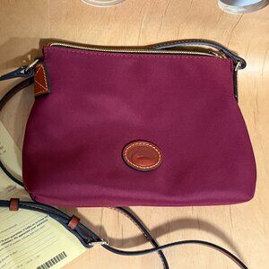 NWOT Dooney & Bourke Crossbody Pouchette Nylon Leather Purse Bag Burgundy Wine